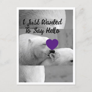 Lila Kärlek Polar Bear Vykort
