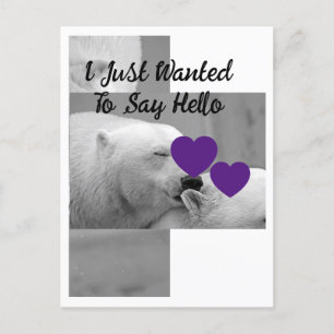 Lila Kärlek Polar Bear Vykort