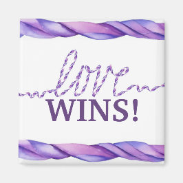 Lila "Kärlek Wins" Ribbon Art Magnet