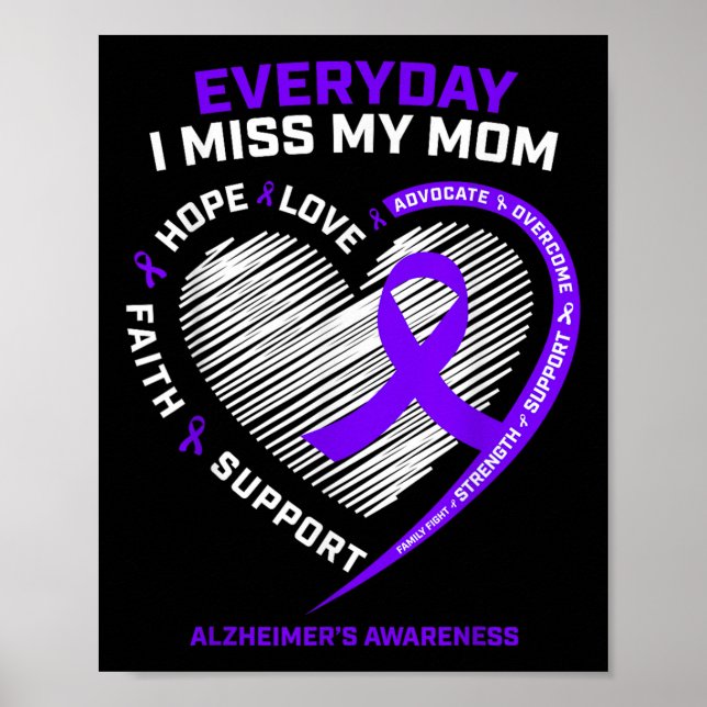 Lila kärleksfull minne mor saknar min mamma Heimer Poster (Framsidan)