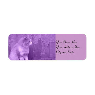Lila Katt-Returetiketter Returadress Etikett