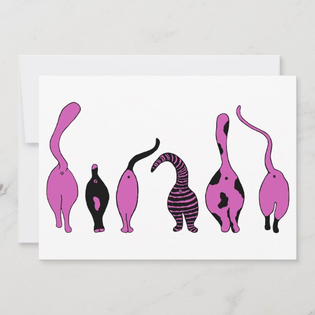 Lila Kattknapp Julkort (Framsida)