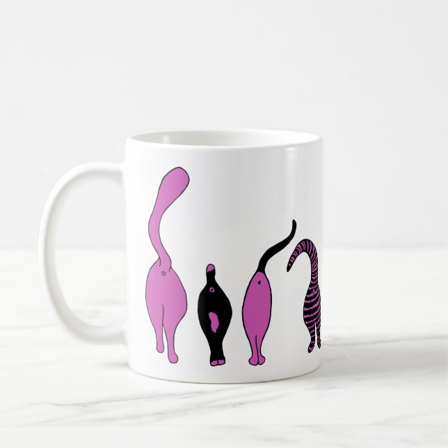 Lila Kattknapp Kaffemugg (Vänster)