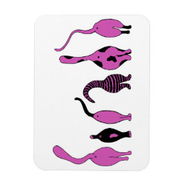 Lila Kattknapp Magnet