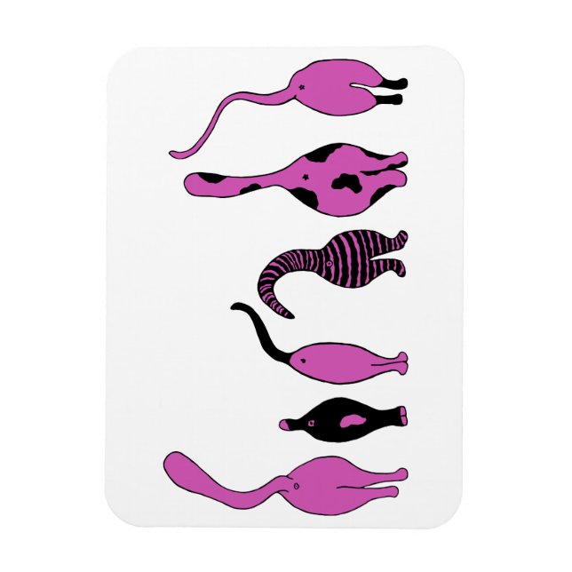 Lila Kattknapp Magnet (Vertikal)