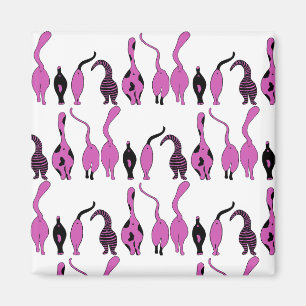 Lila Kattknapp, mönster Magnet