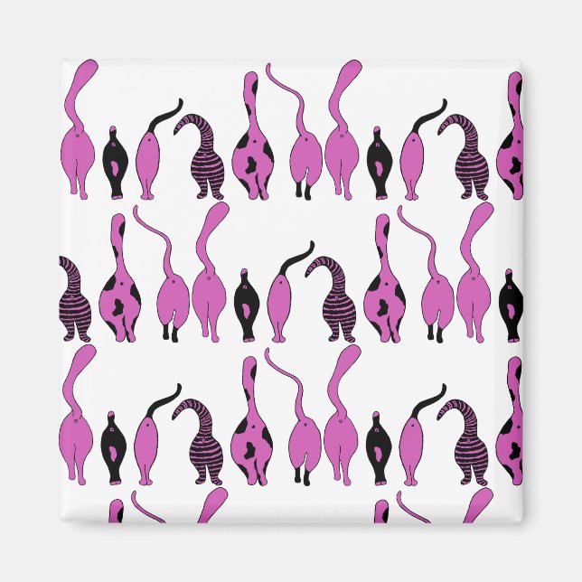 Lila Kattknapp, mönster Magnet (Framsidan)