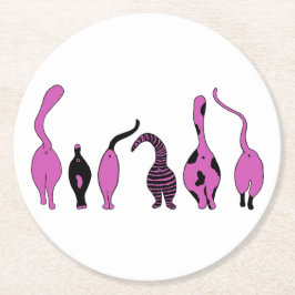 Lila Kattknapp Underlägg Papper Rund