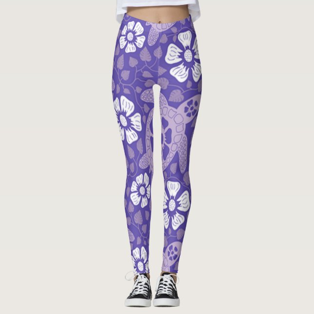 Lila Kauai Turtles Leggings (Framsida)