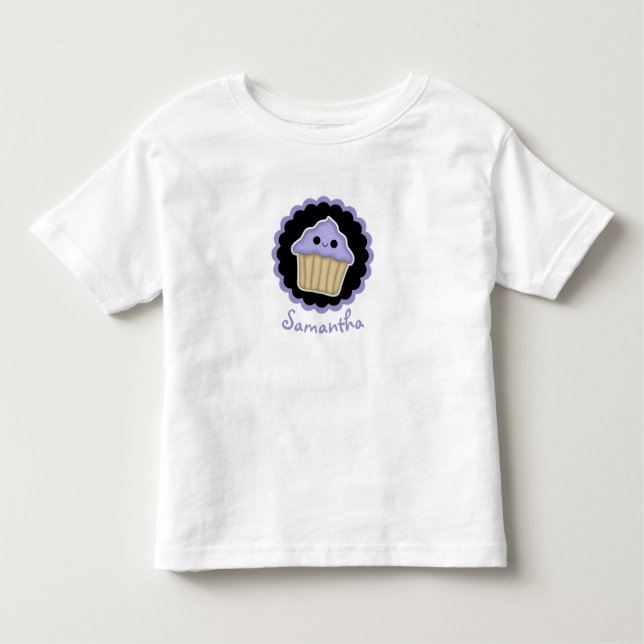 Lila Kawaii Cuptårta Småbarn Shirt T (Framsida)