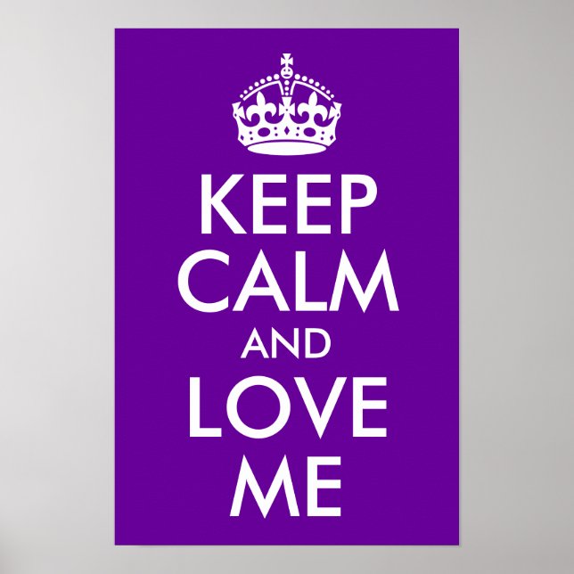 Lila Keep Calm och Älska Mig Poster (Framsidan)