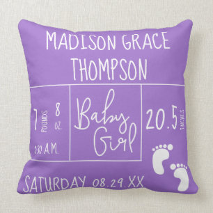 Lila keepsaké Personlig Flicka Birgand Stat Kudde