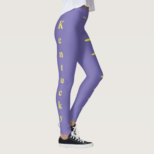 Lila Kentucky Goldenrod State Flower Leggings (Höger)