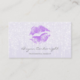 Lila Kiss Läppar med Subtle Twinkle Ljus Makeup Visitkort