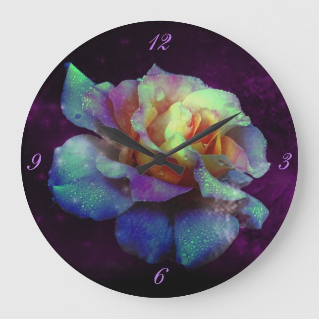 Lila Kissed Turcos Ro Wall Clock Stor Klocka (Framsida)