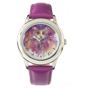 LILA KITTEN,CUTE KATTUNGE PORTRÄTT ARMBANDSUR
