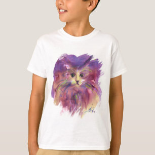 LILA KITTEN,CUTE KATTUNGE PORTRÄTT T-SHIRT