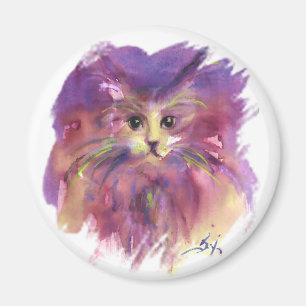 LILA KITTEN,KATTUNGE PORTRÄTT MAGNET