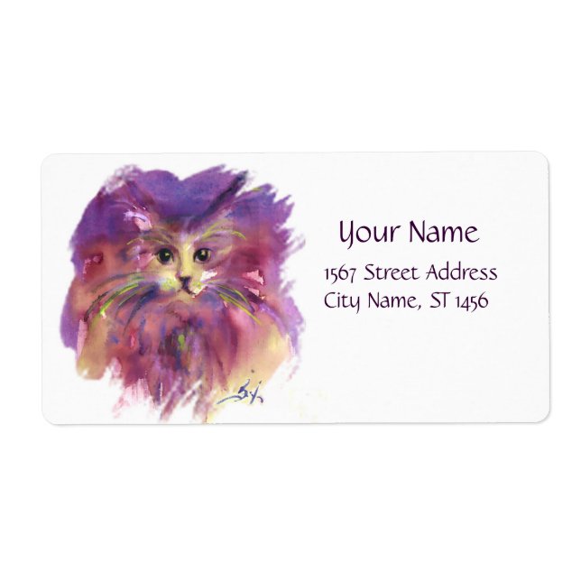 LILA KITTEN,KATTUNGE PORTRÄTT, Vita Fraktsedel (Framsidan)