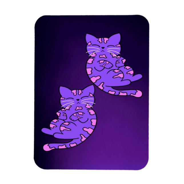 Lila Kitten Twillingars 2 Magnet (Vertikal)