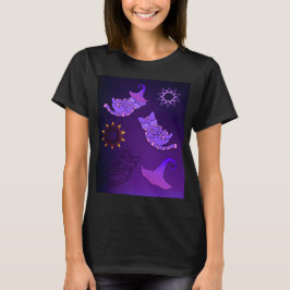 Lila Kittens med Witch Hats and Stars T Shirt