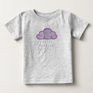Lila klämmer moln med fallande stjärnor t-shirt