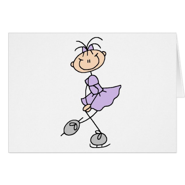 Lila klänningkonståkareTshirts och gåvor Hälsningskort (Framsidan Horizontal)