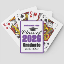 Lila klass 2026 anpassad examensfest casinokort