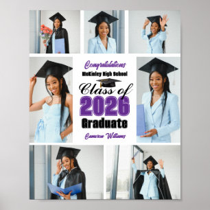 Lila Klass 2026 Examen Foto Collage Poster