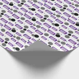 Lila "Klass Av" Hundmärke och Prickig Mönster Presentpapper