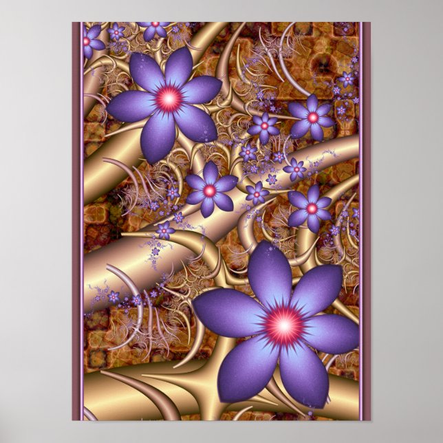 Lila klätterblommor poster (Framsidan)