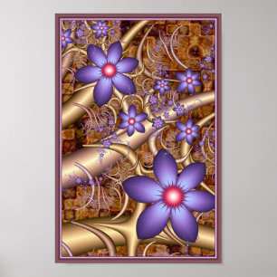 Lila Klättrande Blommor Poster