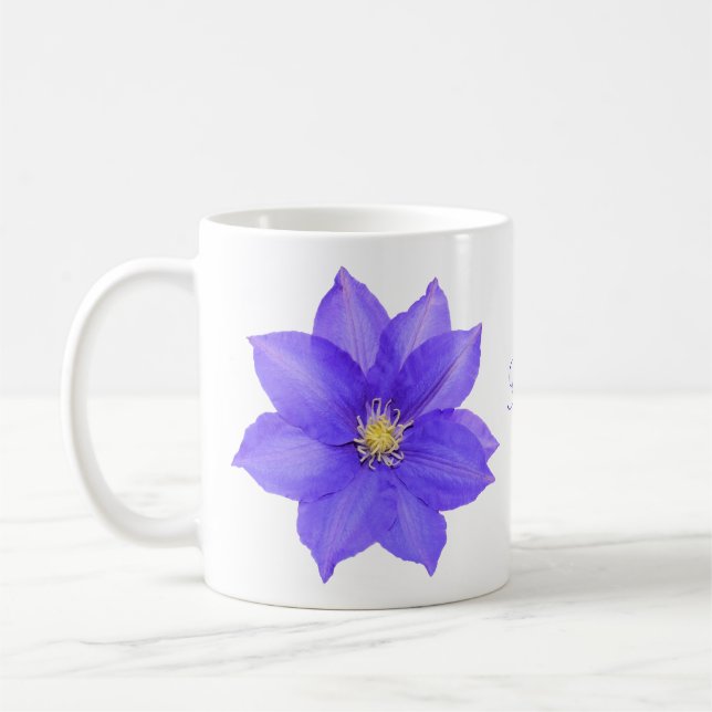 Lila Klematis Koffekopp Mugg (Vänster)