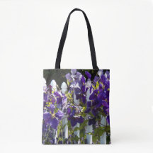 Lila Klematis på Vit Staket Blommig