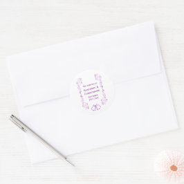 Lila Klockor Scrollwork Bröllop Design Runt Klistermärke