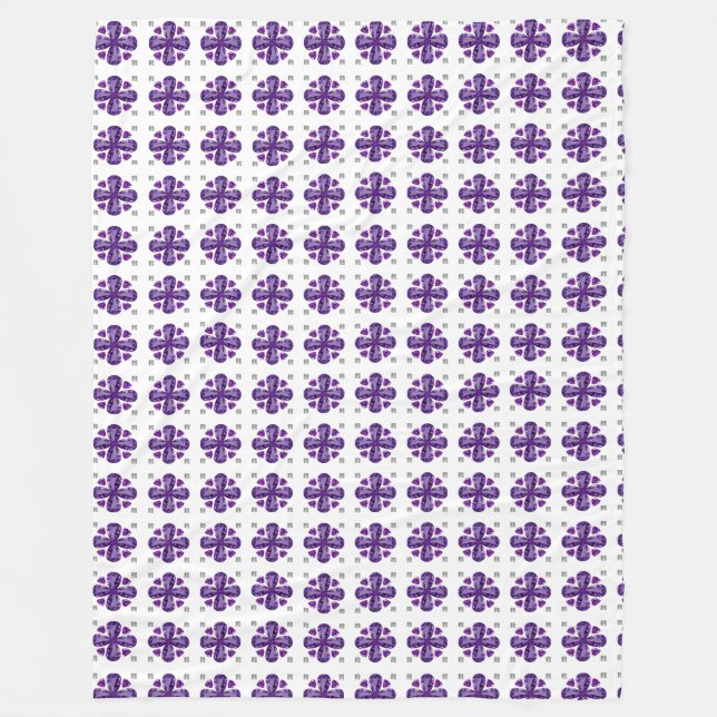 Lila Klöver Fleecefilt (Framsidan)