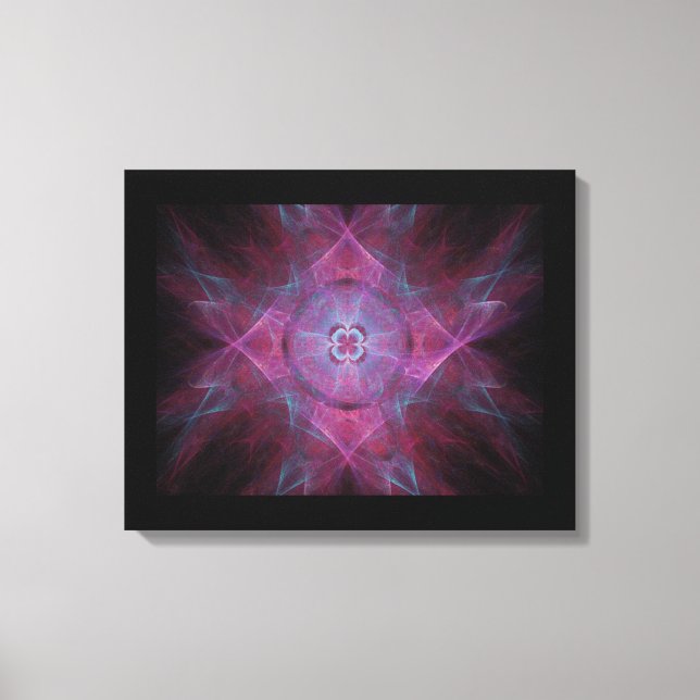 Lila Klöver Fraktal Lindad Canvas (Framsida)