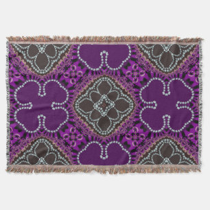 Lila Klöver Geometric Patter woven Throw Blanket Mysfilt
