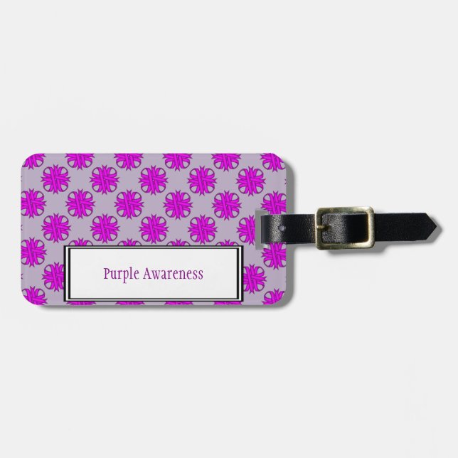 Lila Klöver Ribbon Template av Kenneth Yoncich Bagagebricka (Horisontell Framsida)
