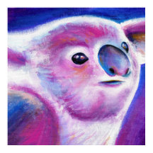 Lila Koala ansikte, konst av vismdjur