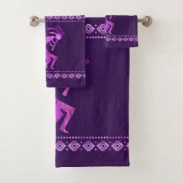 Lila Kokopelli Bath Towel Set