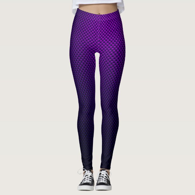 Lila kolfibermönster leggings (Framsida)