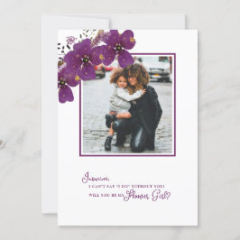 Lila kommer du att vara min blomsterflicka förslag inbjudningar