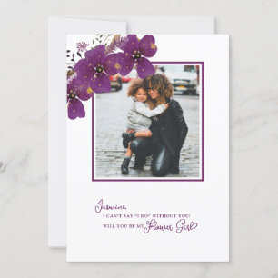 Lila kommer du att vara min blomsterflicka förslag inbjudningar