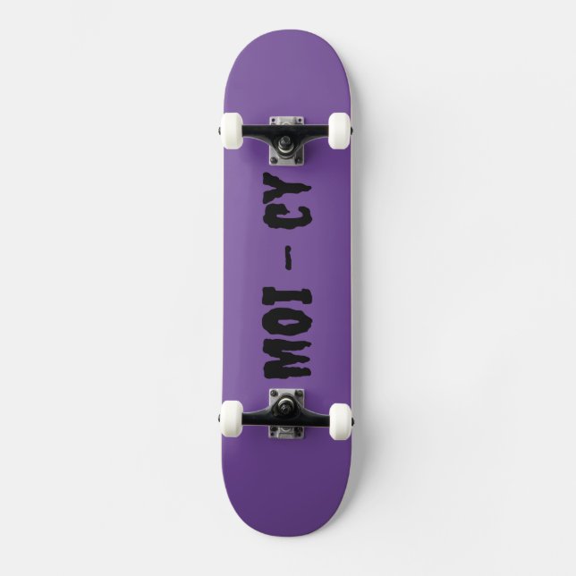 lila Komplettboard MOI - cy Mini Skateboard Bräda 18,5 Cm (Framsida)