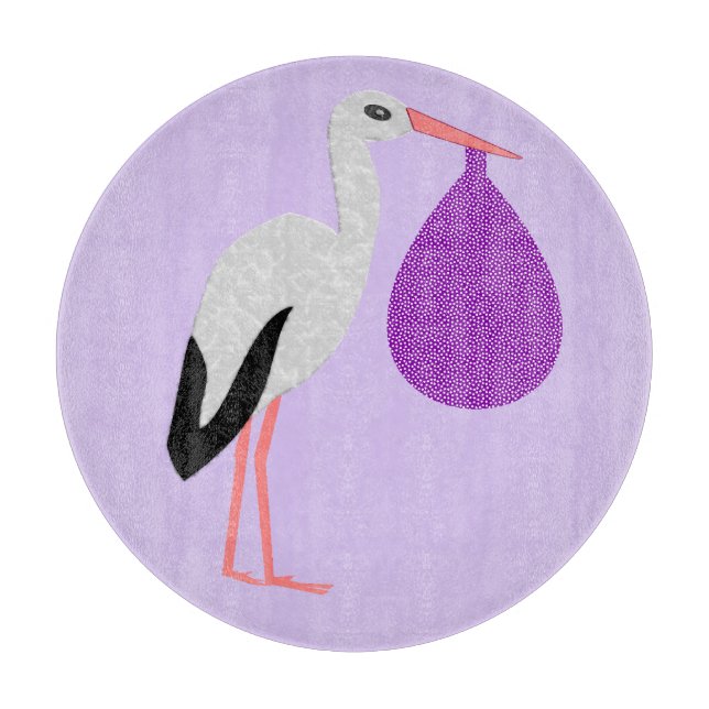 Lila könsneutral Baby Stork (Framsidan)