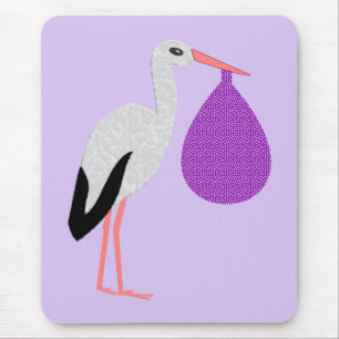 Lila könsneutral Baby Stork Musmatta