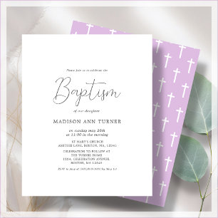 Lila Kor Baptism budgetinbjudan