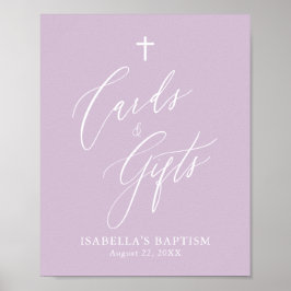 Lila Kor Flickor Baptismkort och gåvor Poster