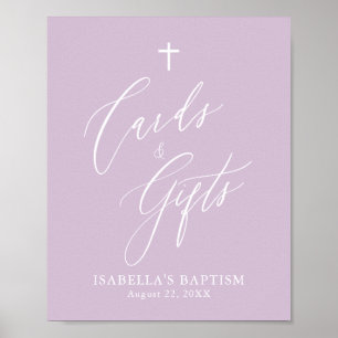 Lila Kor Flickor Baptismkort och gåvor Poster
